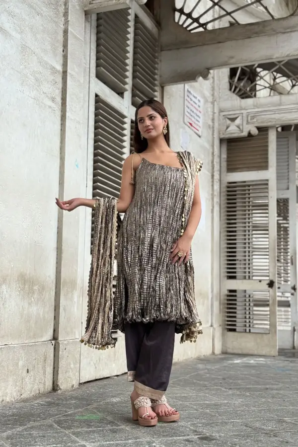 Gunmetal Short Kurta salwar set