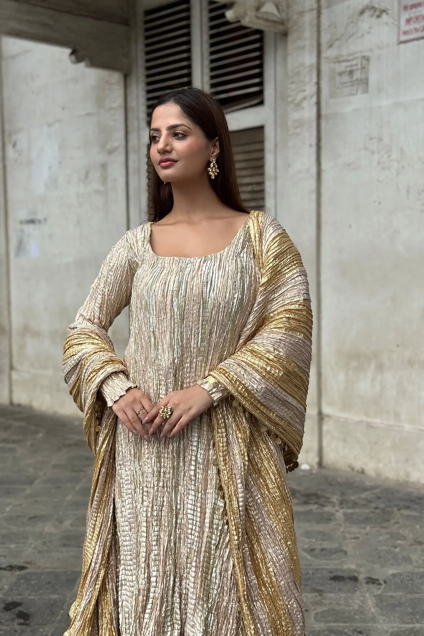 Shades of gold Kurta salwar set - Image 2