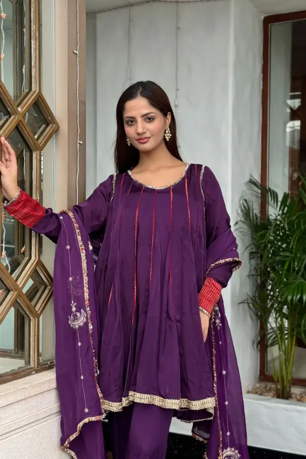 Purple Kurta salwar set